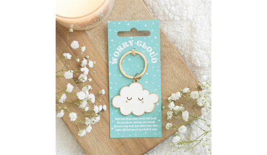 Worry Cloud Keyring – Anxiety Comfort & Positive Reminder Gift